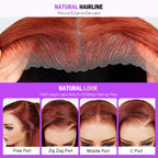 13x6 Reddish Brown 360 Full Lace Glueless Wigs Straight