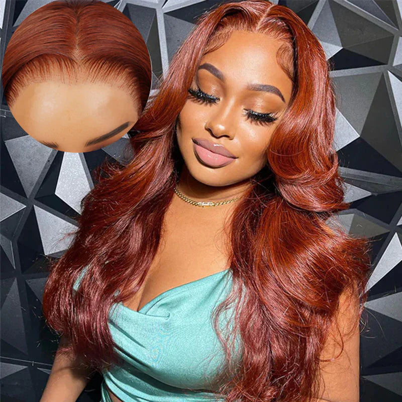13x6 Reddish Brown 360 Full Lace Glueless Wigs Straight